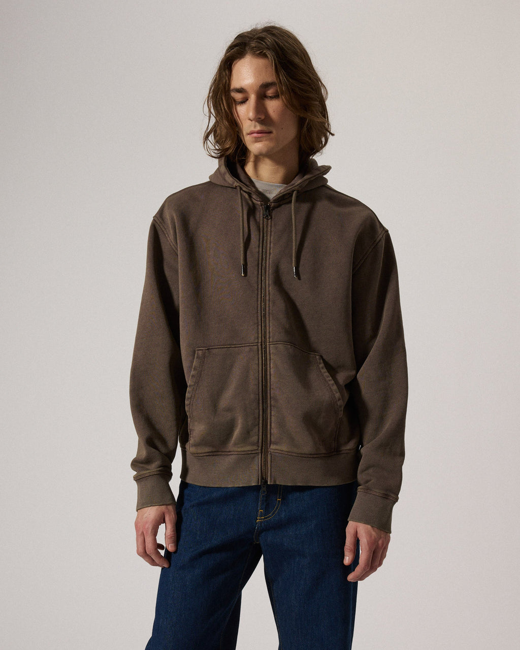 BT Zip Hoodie Washed Brown