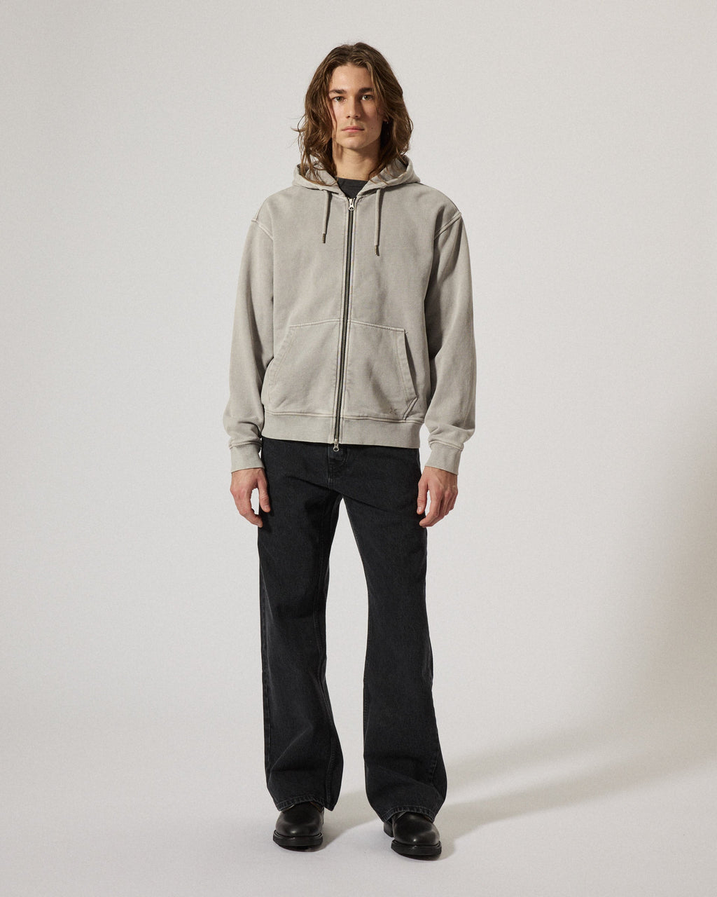 BT Zip Hoodie Washed Grey