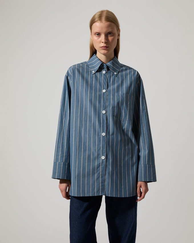 Rhona – Storm Blue Stripe