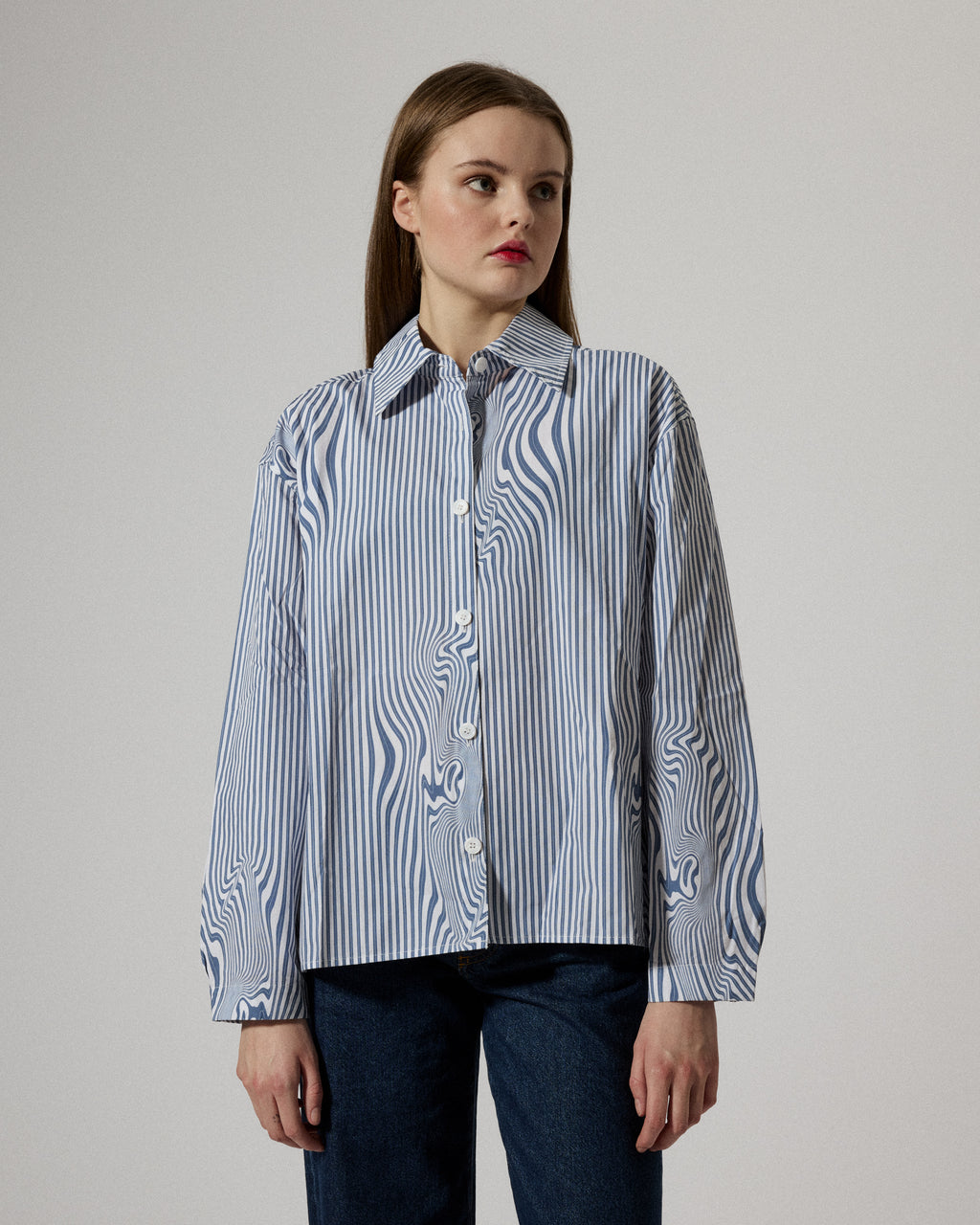 Stella Blue Glitch Stripe